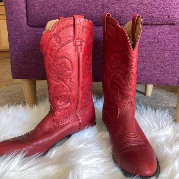 Arita red leather boots - Picture 2 of 5